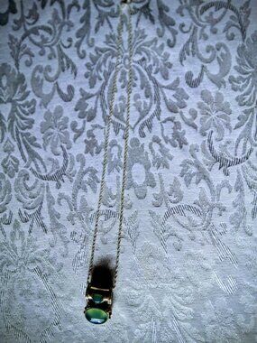 NWOT STERLING SILVER 1.5" BLUE CHAMBRAY 925 PENDANT & 22.5" 925 SINGAPORE CHAIN